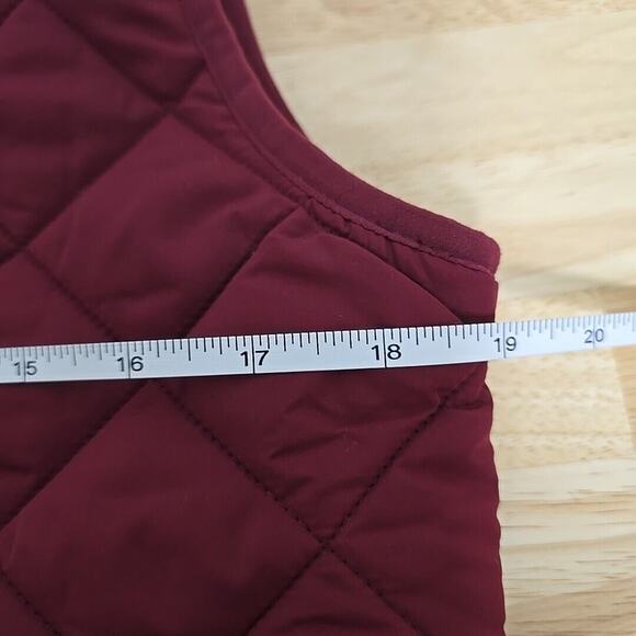 J. Crew Mercantile Vest Women Size Small Quilted Cabernet Burgundy Full Zip - Picture 6 of 12